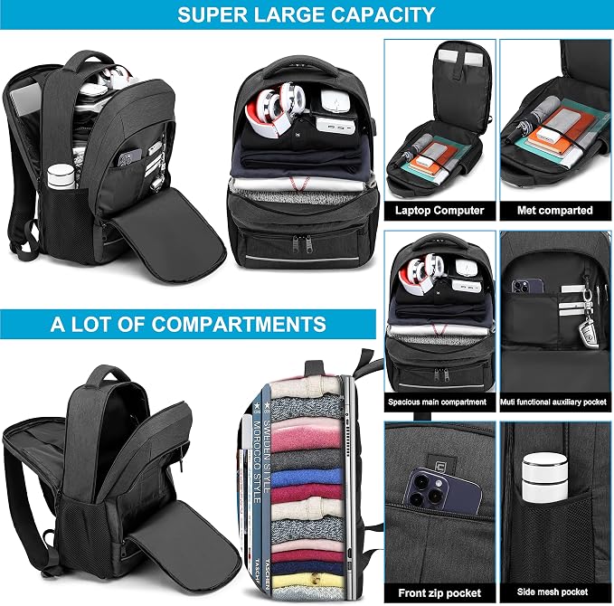 17.3 Inch Laptop Backpack, School Backpack, Large TSA Travel Carry on Backpack - Image 2