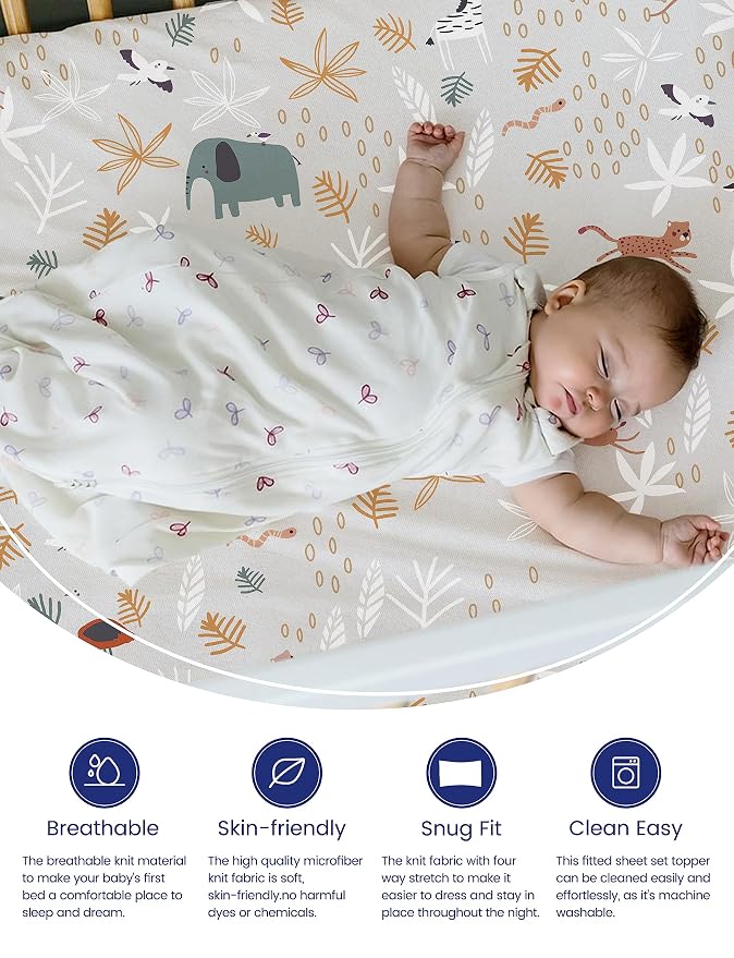 TotAha Jungle Animal Crib Sheets - Image 2