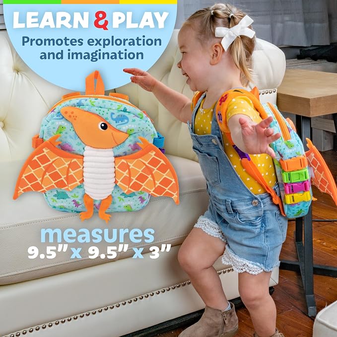 Buckle Toys Breezy Pterodactyl Dinosaur Toddler Backpack - Image 6