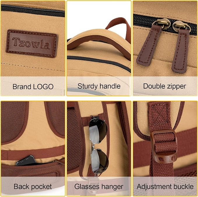 Tzowla Canvas Laptop Backpack, Bag - Image 5