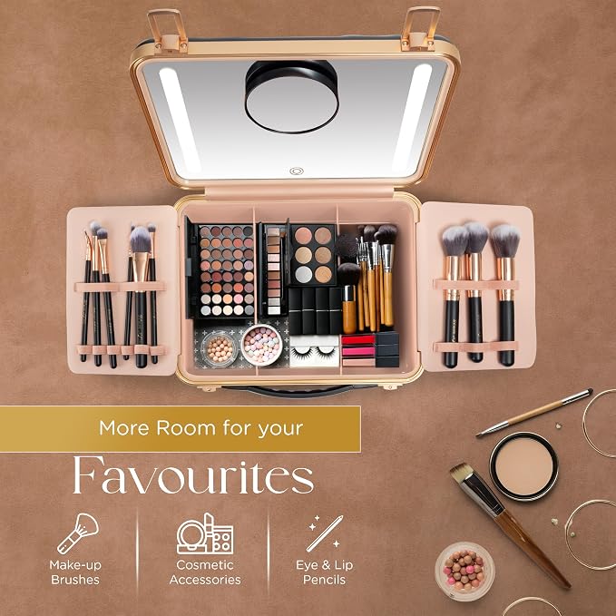 Lighted Makeup Case with Mirror - Image 9