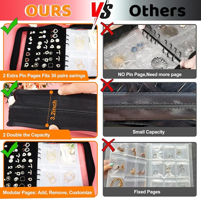 Meneng Earring Travel Case Organizer: Transparent Jewelry Storage Book - Image 5