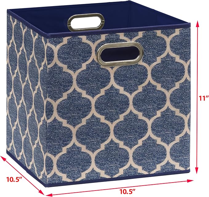 SIMPLE HOUSEWARE 11-Inch Collapsible Fabric Cube Storage Bin - Image 5