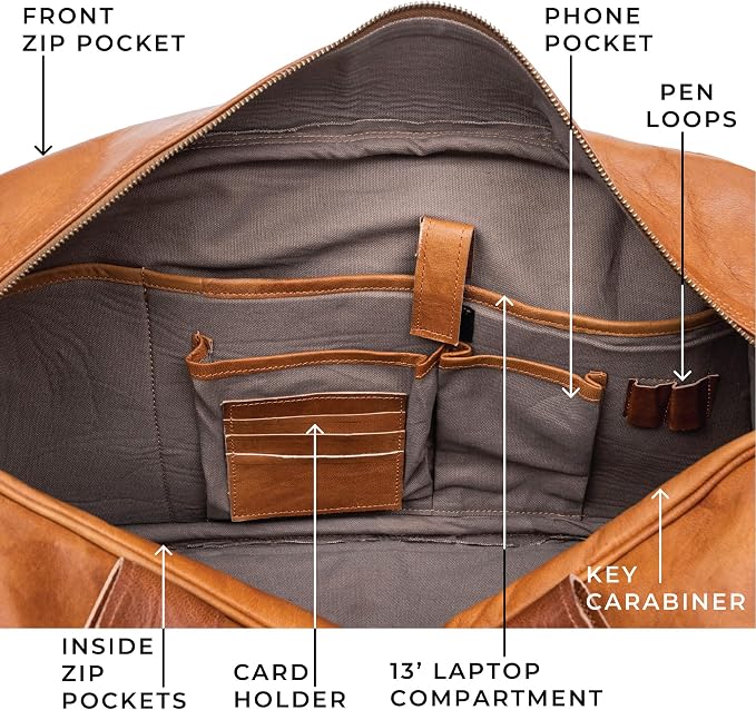 Berliner Bags Vintage Genuine Leather Duffle Bag Austin M - Image 4