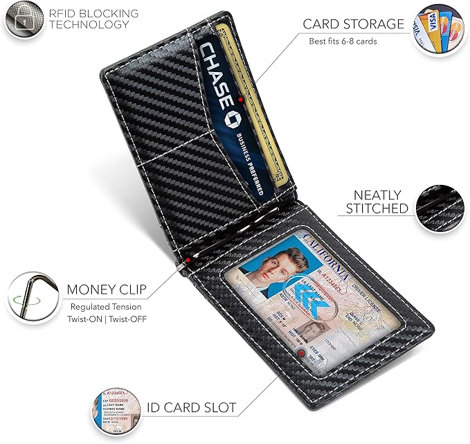 SERMAN BRANDS RFID Blocking Wallet Slim Bifold - Image 5