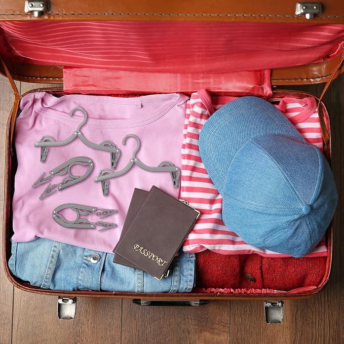 12 Pieces Folding Travel Hangers Foldable - Image 7