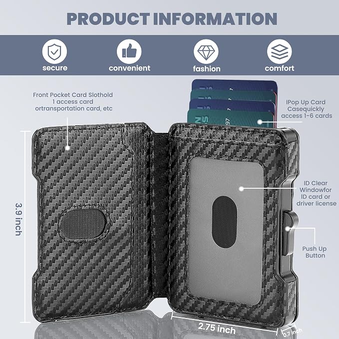 AirTag Wallet for Men, RFID Blocking Slim Mens Wallet - Image 6