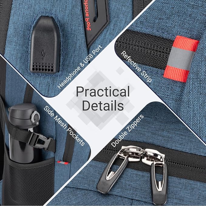 40L Expandable Laptop Backpack, Anti-thief Travel Backpack - Image 5