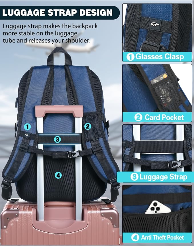 ProEtrade Travel Backpack, Extra Large Laptop Backpack School Business Anti - Image 6