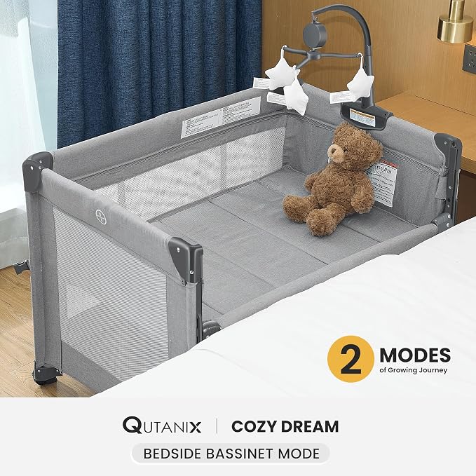 2-in-1 Baby Playard, Pack and Play Bassinet, Easy Folding Portable Crib - Image 2