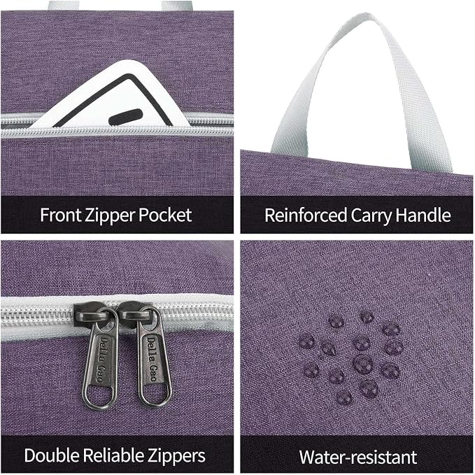 Della Gao Hanging Toiletry Bag for Women, Travel Toiletry Bags Makeup Bag - Image 6