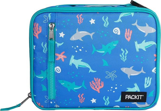 PackIt Freezable Classic Lunch Box, Sea Shark, Built by PackIt