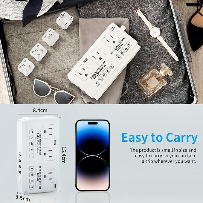 220v to 110v Voltage Converter Adapter: International US to Europe Travel Power - Image 8
