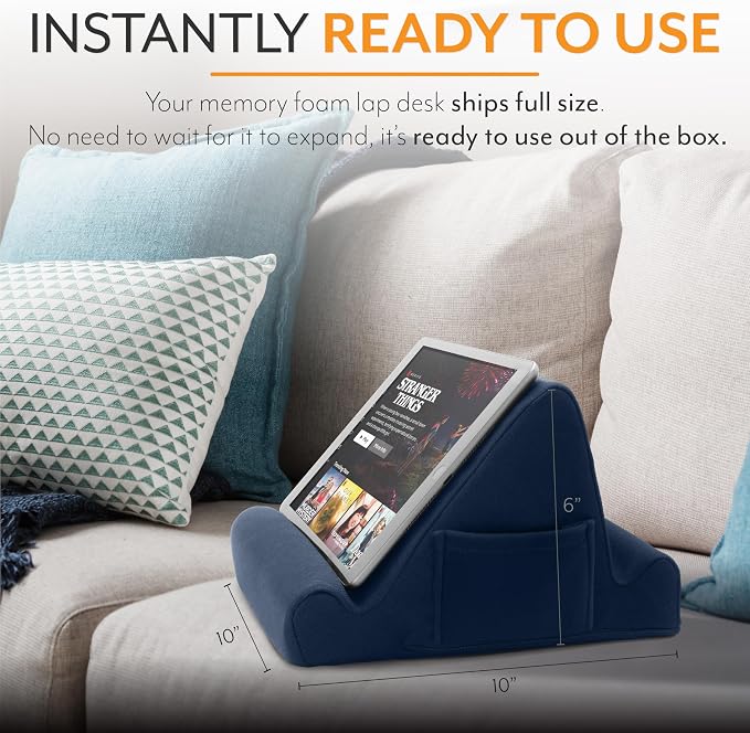 Brookstone, Memory Foam Lap Desk Tablet Holder, Holds Phones, E-Book Readers - Image 7
