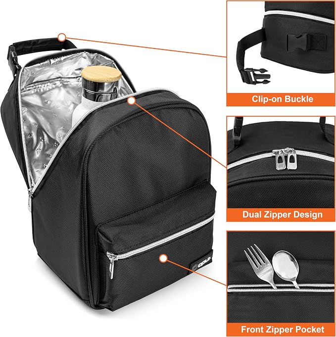 opux Lunch Box for Girls Boys Kids, Insulated Leakproof Lunch Bag, Reusable - Image 4