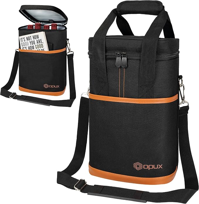 Opux 4 Bottle Insulated Wine Cooler Bag - Image 8
