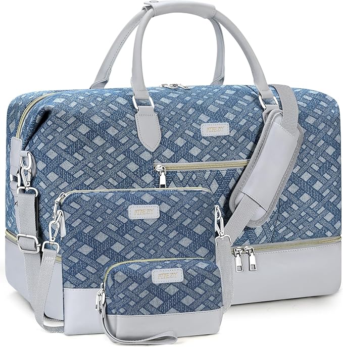 Weekender Bag for Women, Travel Duffel Bag Carry On Overnight Bag by ITIEZY