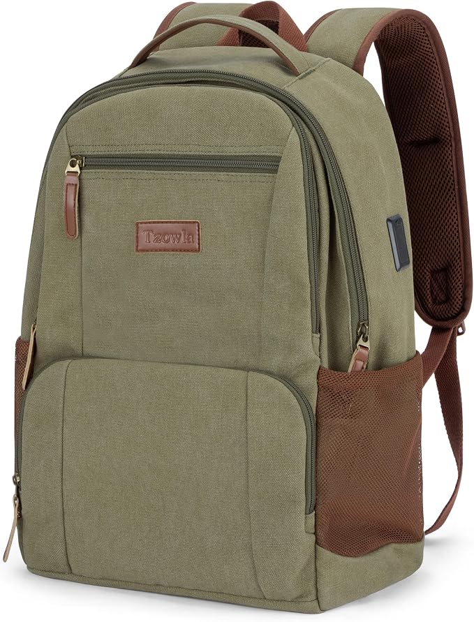 Tzowla Canvas Laptop College Backpack by Tzowla
