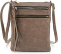 DELUXITY | Crossbody Purse Bag | Functional Multi Pocket Double Zipper Purse | by Deluxity