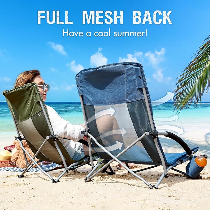 PORTAL Beach Chairs for Adults Camping Low Lightweight Portable Chair - Image 4