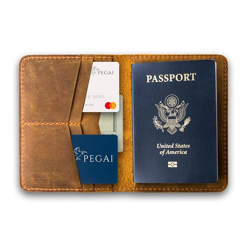 PEGAI Handcrafted Leather Passport Wallet by PEGAI