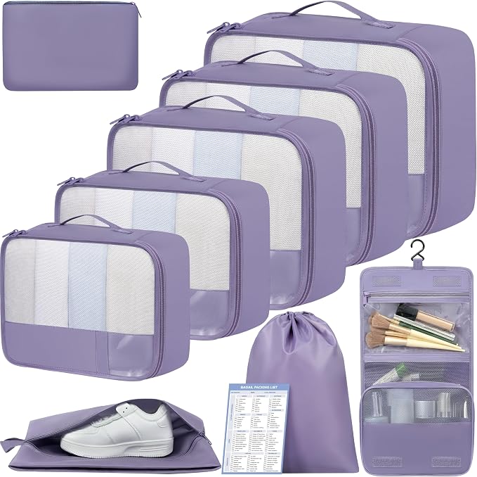 BAGAIL 9 Set Packing Cubes Luggage Packing Organizers by BAGAIL