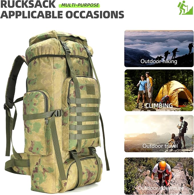 King'sGuard 70L Camping Hiking Backpack Tactical Backpack Military Molle - Image 6