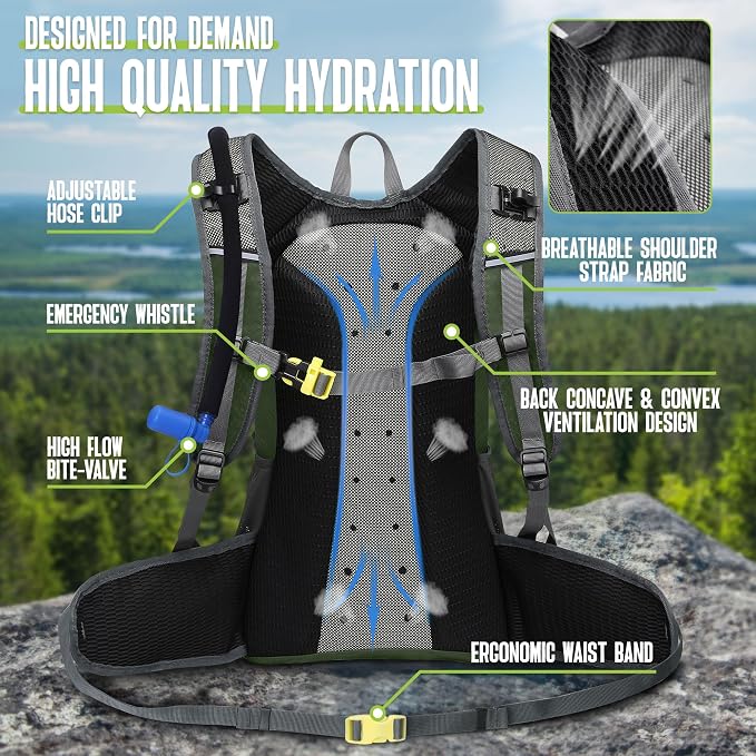 N NEVO RHINO Hydration Backpack, 18L Multipurpose Hiking Backpack - Image 3