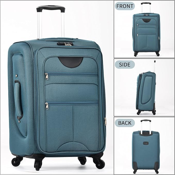 Merax Softside Luggage Set Softshell Lightweight 3 Piece Spinner Suitcase - Image 8