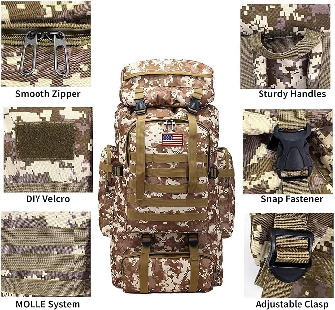 80L 2Pcs Hiking Backpack for Men - Image 5