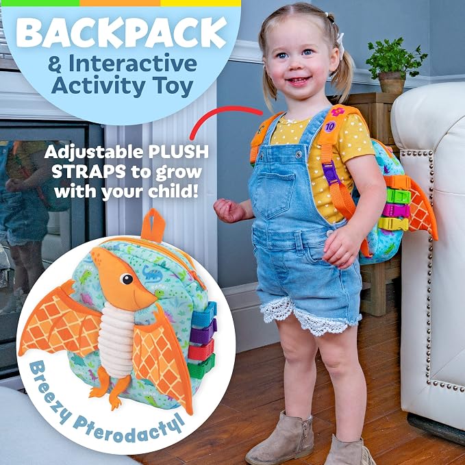 Buckle Toys Breezy Pterodactyl Dinosaur Toddler Backpack - Image 2