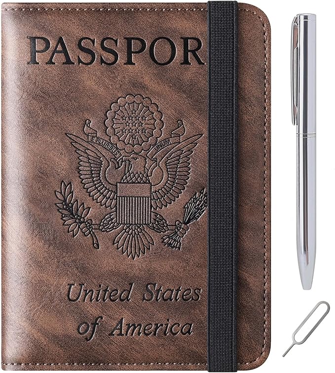 Passport Holder Cover Wallet Travel Essentials Leather Rfid Blocking Case by LOHASLIFE