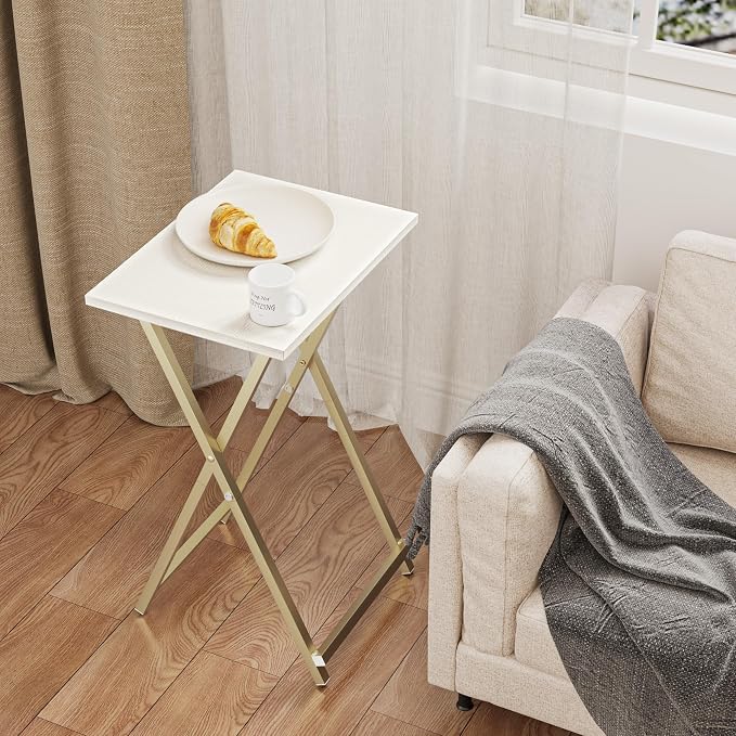 Foldable TV Trays, Small Folding Table, TV Trays Set of 2, TV Dinner Tray - Image 2