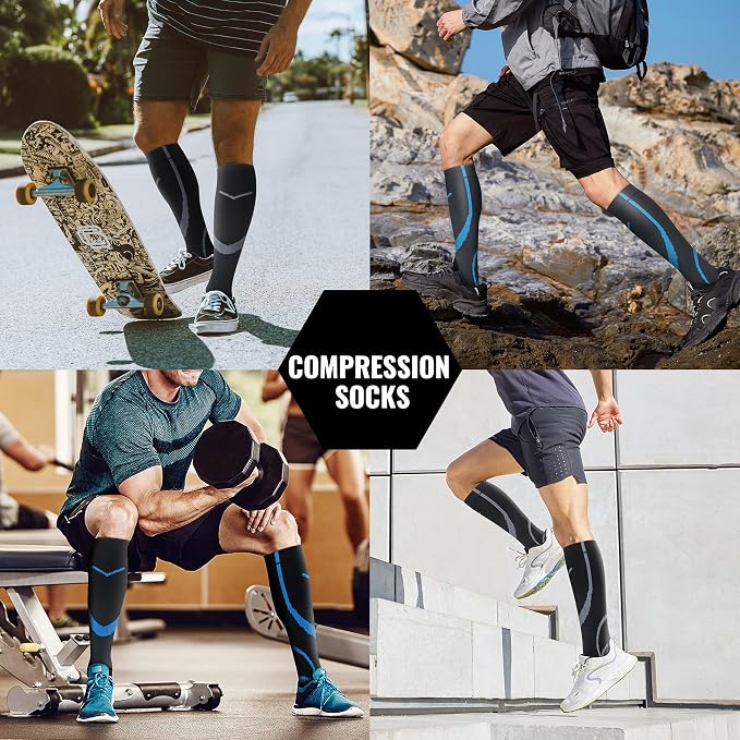 Compression Socks for Women Men Circulation Knee High 8 Pairs for Nurses - Image 6