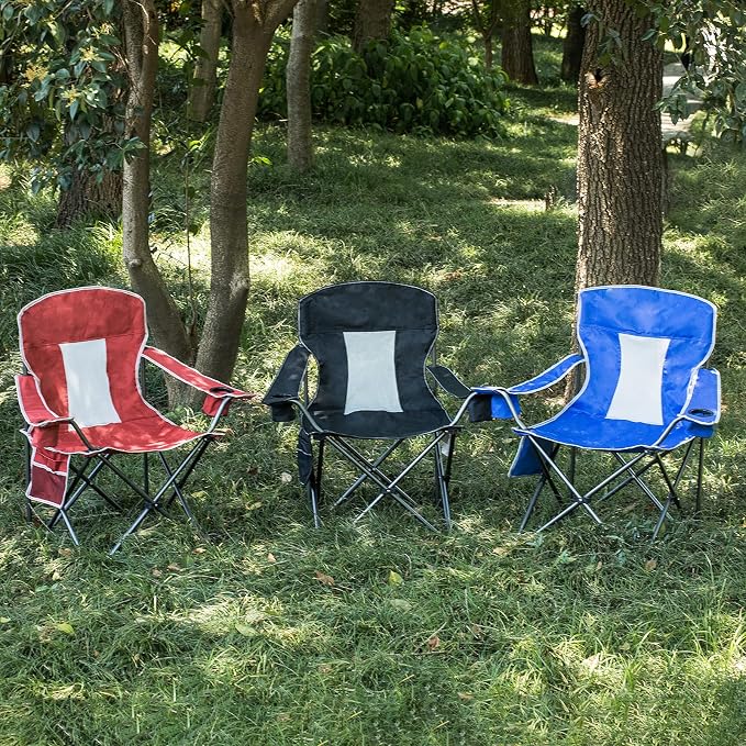Mesh Folding Camping Chairs for Adults, Oversized Portable Outdoor Chairs - Image 2