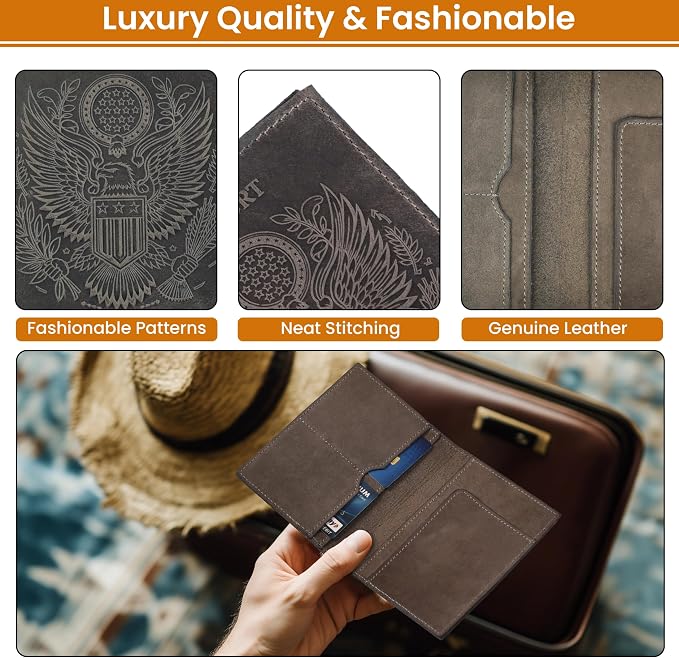 LEATHER VILLAGE Leather Passport Holder Cover – Travel Wallet - Image 5