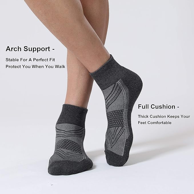CS CELERSPORT 6 Pairs Women's Running Ankle Socks Athletic Sport Socks Cushioned - Image 5