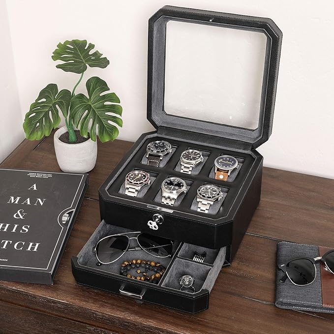 ROTHWELL 6 Slot Leather Watch Box - Image 3