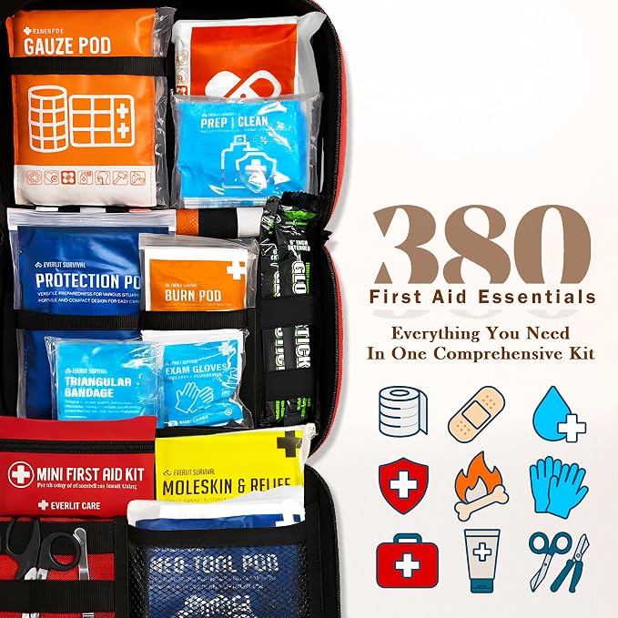 380 Pcs First Aid Kit All-Purpose Medical Essential Kit - Image 5