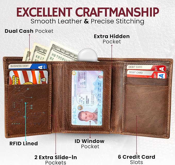 BULL GUARD Leather Trifold Wallets - Image 2