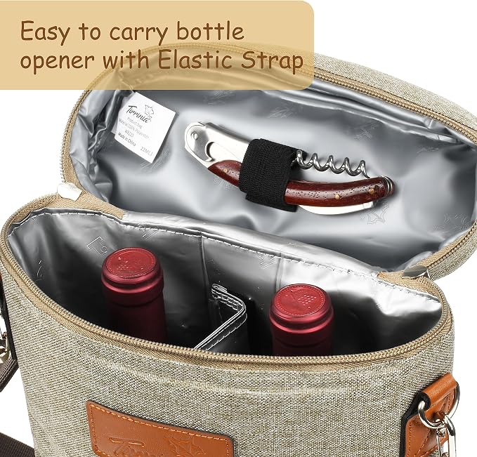 Tirrinia 2 Bottle Wine Gift Tote Carrier - Image 3
