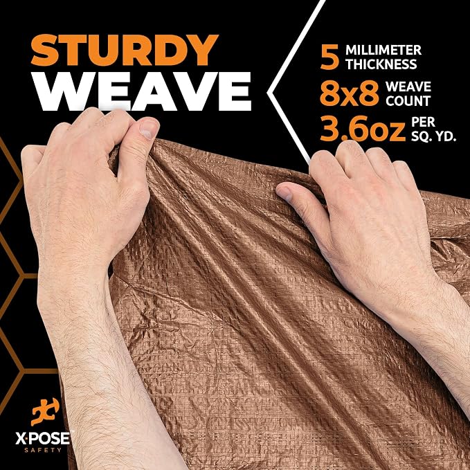 Multipurpose Protective Cover Brown Poly Tarp 15' x 30' - Image 5