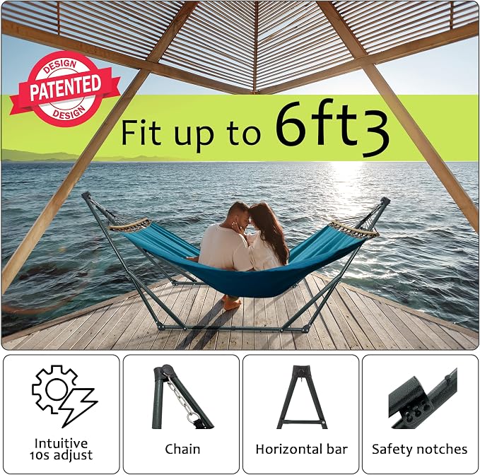 Tranquillo Hammock with Stand Heavy-Duty, Hammock Quick Fold Unfold, Steel - Image 4