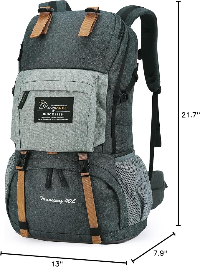 MOUNTAINTOP 40L Hiking Backpack Lightweight Travel Backpack - Image 10