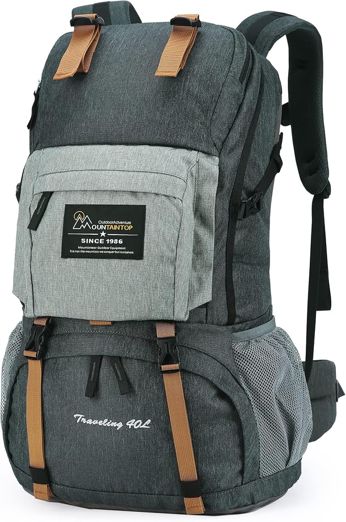 MOUNTAINTOP 40L Hiking Backpack Lightweight Travel Backpack by MOUNTAINTOP