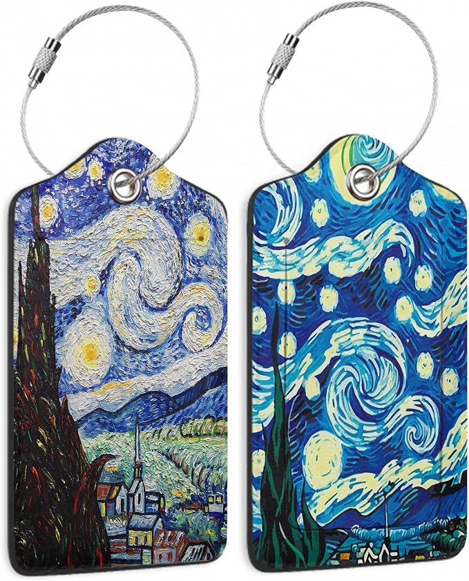 Set of 2 Starry Night Luggage Tags by DEMACYA