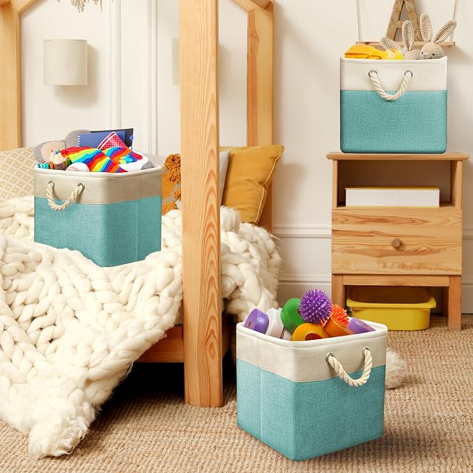 SIMPLE HOUSEWARE Fabric Storage Cubes, 3 Pack - Image 7