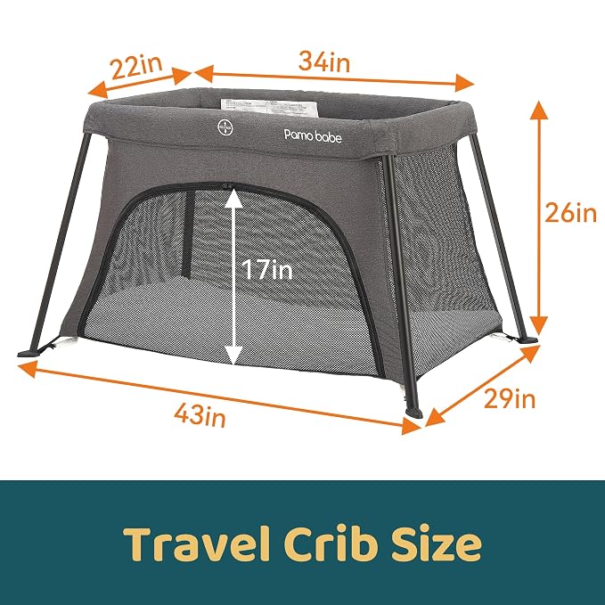 Pamo Babe Travel Crib Lightweight Baby Playard - Image 2