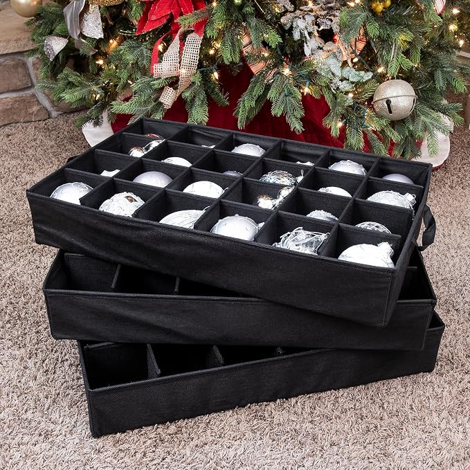 TreeKeeper Stack & Lock™ Green Christmas Ornament Storage Box Holds 72 - Image 9