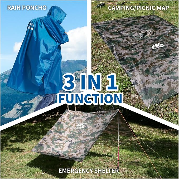 longsinger Hooded Rain Poncho for Adult - Image 5